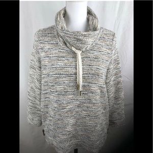 Ruby Rd Metallic Cowl Neck Sweater PS